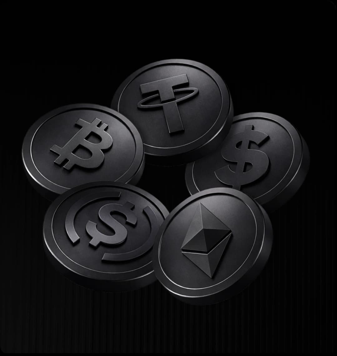 Bitcoin, Ethereum, Tether, USDC, and dollar stablecoins